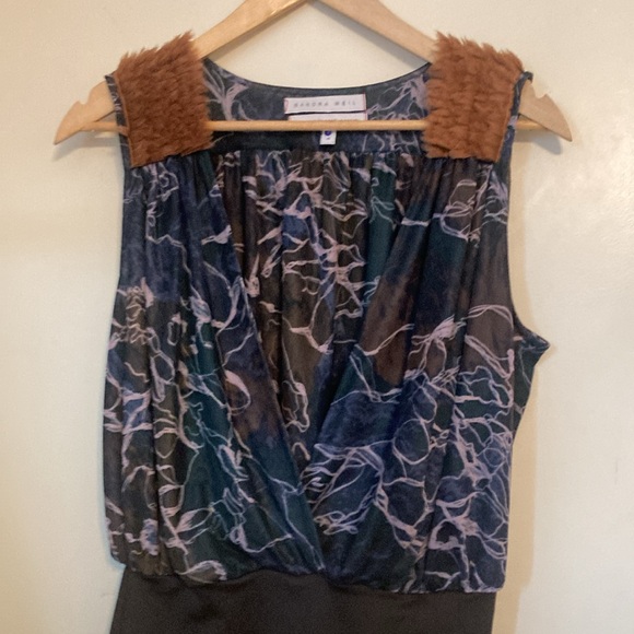 Waves Sleeveless Mesh Bodysuit | Sandra Weil| Sz 4 - Picture 3 of 15